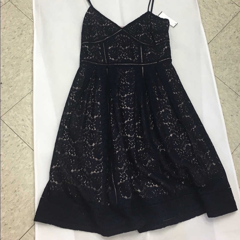 Joie Navy Lace Spaghetti-Strap Dress